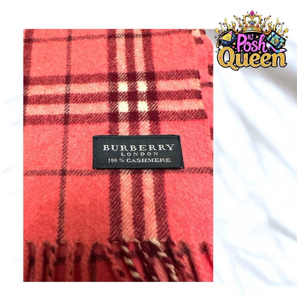 Burberry Pink Classic Vintage Check Cashmere Scarf - Picture 3 of 8